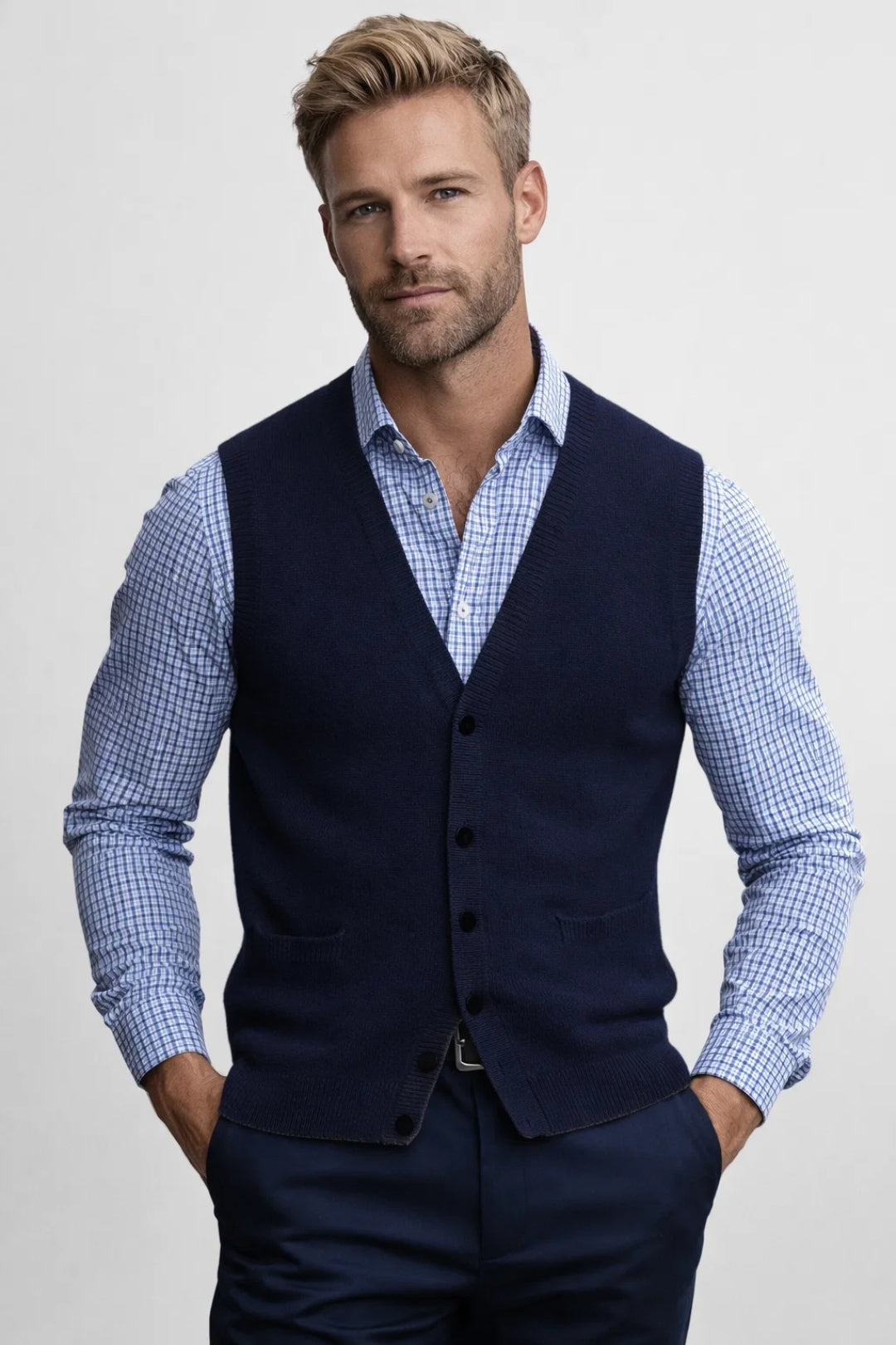 Gilet Homme | Élégant Chic ligne ajustée pour Mi-Saison