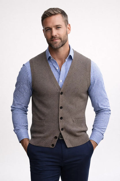 Gilet Homme | Élégant Chic ligne ajustée pour Mi-Saison