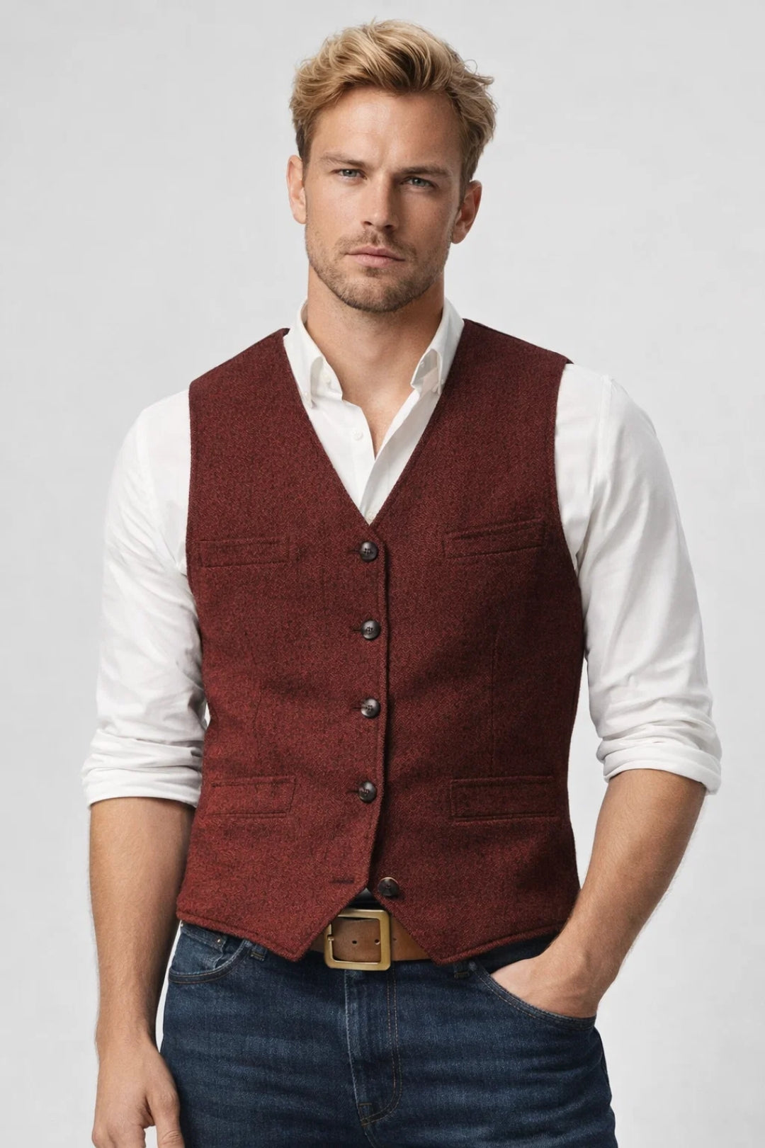 Gilet Homme | tenue élégante & allure formelle coupe ajustée pour Printemps
