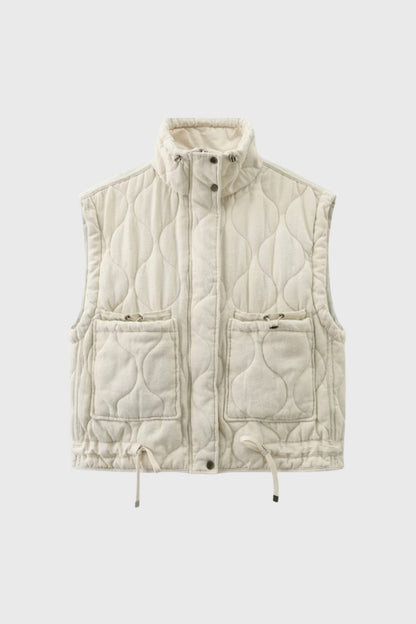 Gilet Sans Manches Femme - Matelassé avec Col Montant | Casual