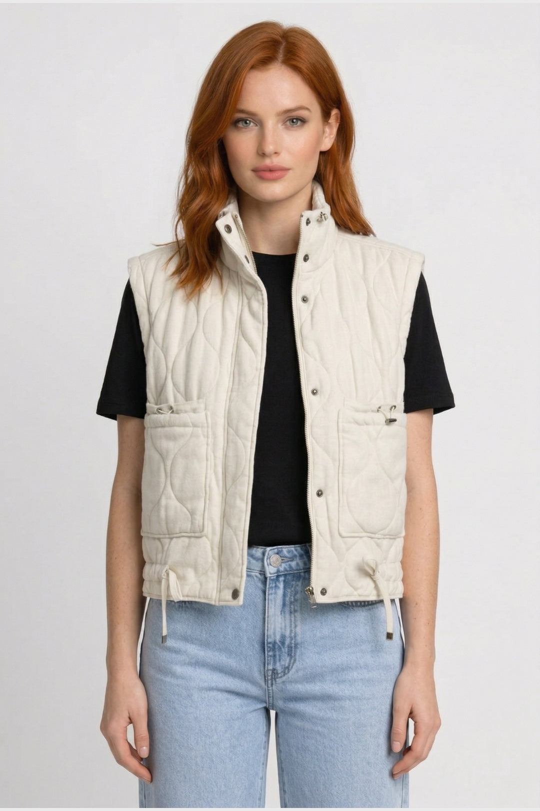 Gilet Sans Manches Femme - Matelassé avec Col Montant | Casual