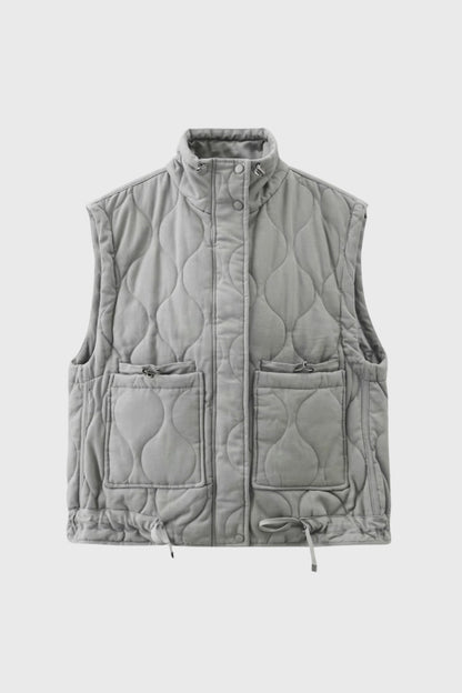 Gilet Sans Manches Femme - Matelassé avec Col Montant | Casual