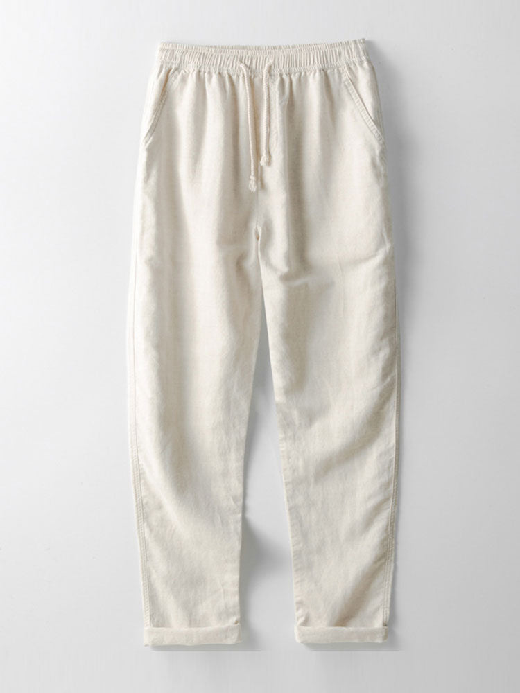 Hugo - Ensemble en Lin Homme Décontracté avec Chemise et Pantalon Casual Été