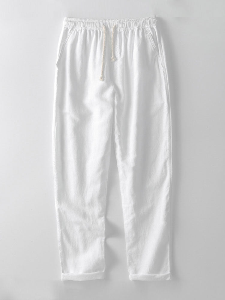 Hugo - Ensemble en Lin Homme Décontracté avec Chemise et Pantalon Casual Été