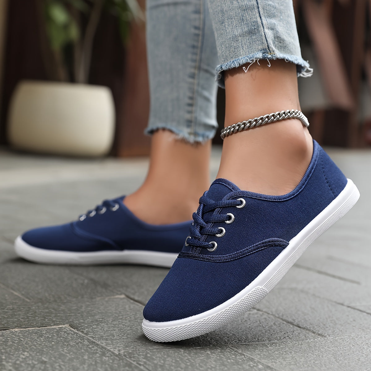 Jade - Baskets Femme Légères à Lacets Style Casual et Semelle Plate Tendance