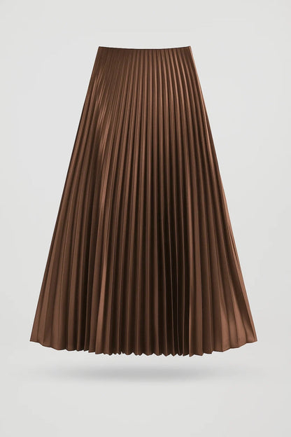 Jupe Midi Femme - Plissée Taille Haute Évasée | Élégante