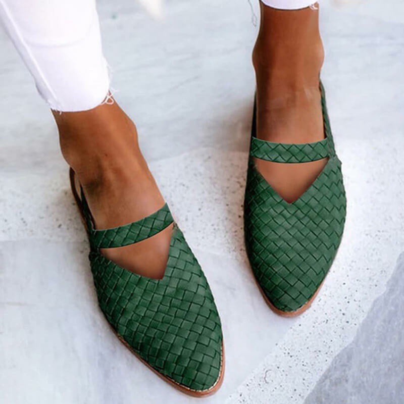 Léa - Sandales Orthopédiques Femme Bohème à Bout Pointu et Tressage Artisanal
