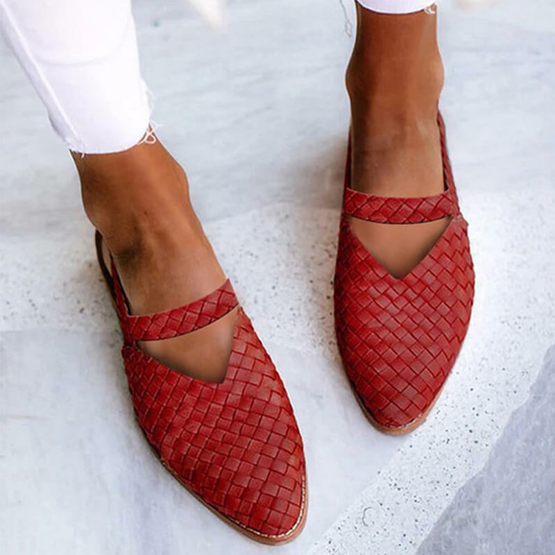 Léa - Sandales Orthopédiques Femme Bohème à Bout Pointu et Tressage Artisanal