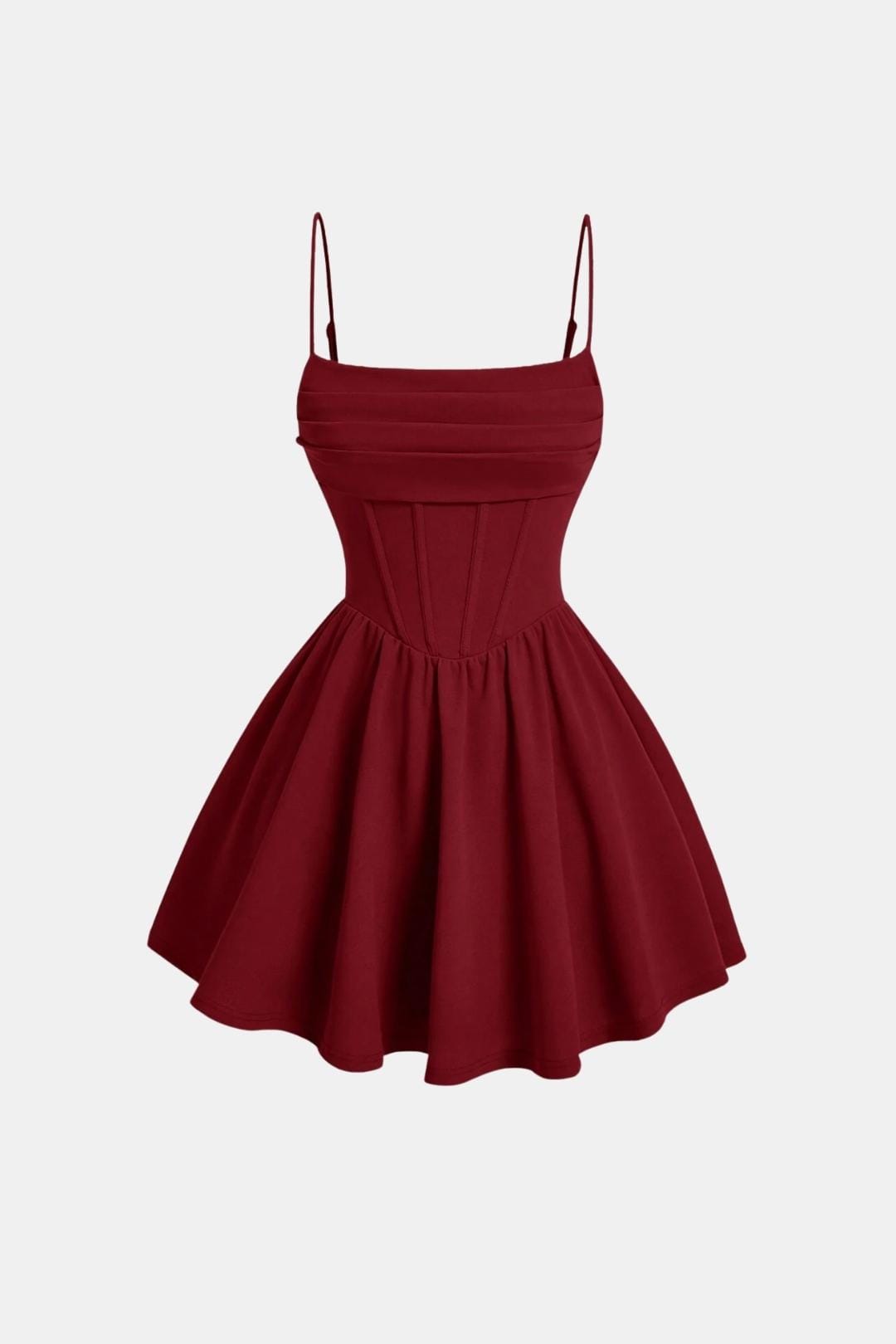 Lola - Robe Corset Femme Élégante Évasée avec Fines Bretelles et Laçage Frontal