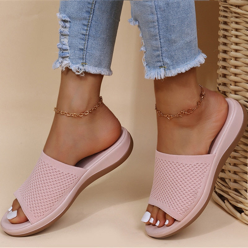 Louise - Sandales Orthopédiques Femme Légères à Enfiler avec Semelle Plateforme