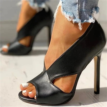 Louise - Sandales Orthopédiques à Talon Aiguille Femme avec Découpes Croisées Style Élégant