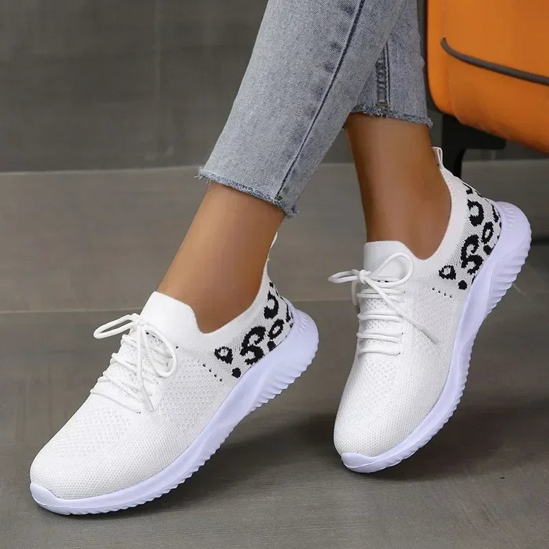 Lucie - Chaussures Orthopédiques Femme Tendance avec Empiècement Léopard