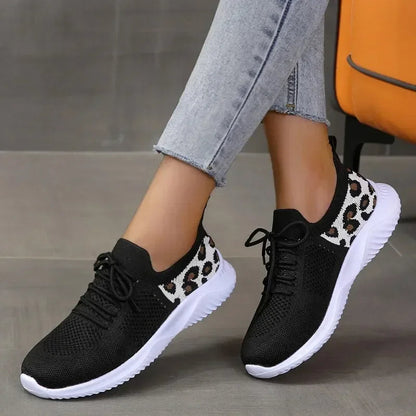 Lucie - Chaussures Orthopédiques Femme Tendance avec Empiècement Léopard