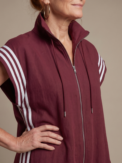Margaux - Combinaison Large en Lin Femme Oversize avec Bandes Contrastantes