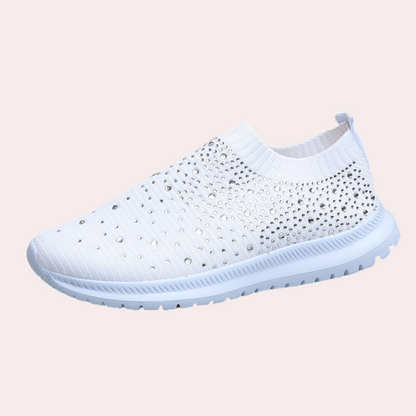 Margot - Chaussures Orthopédiques Femme Glamour avec Tige Chaussette et Strass