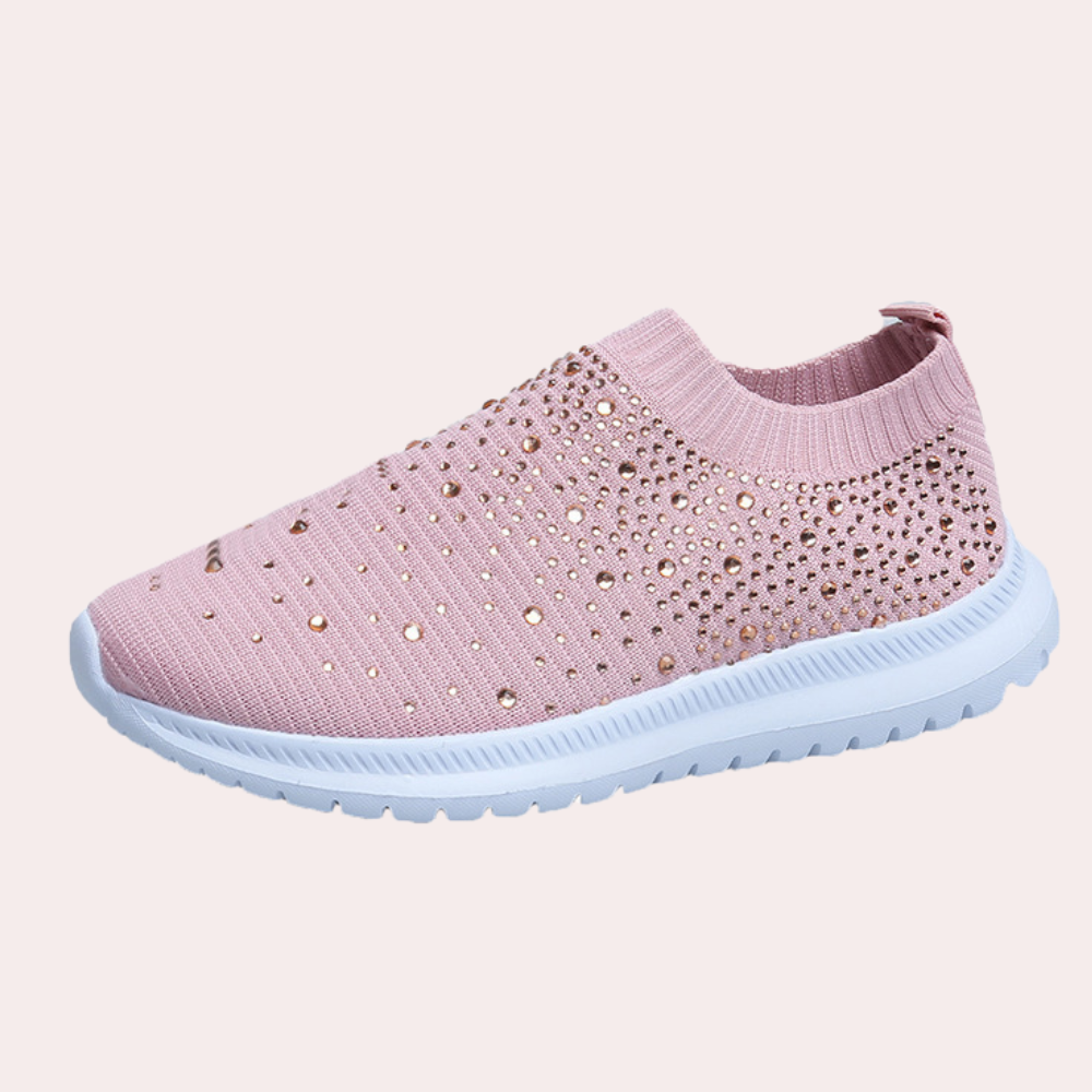 Margot - Chaussures Orthopédiques Femme Glamour avec Tige Chaussette et Strass