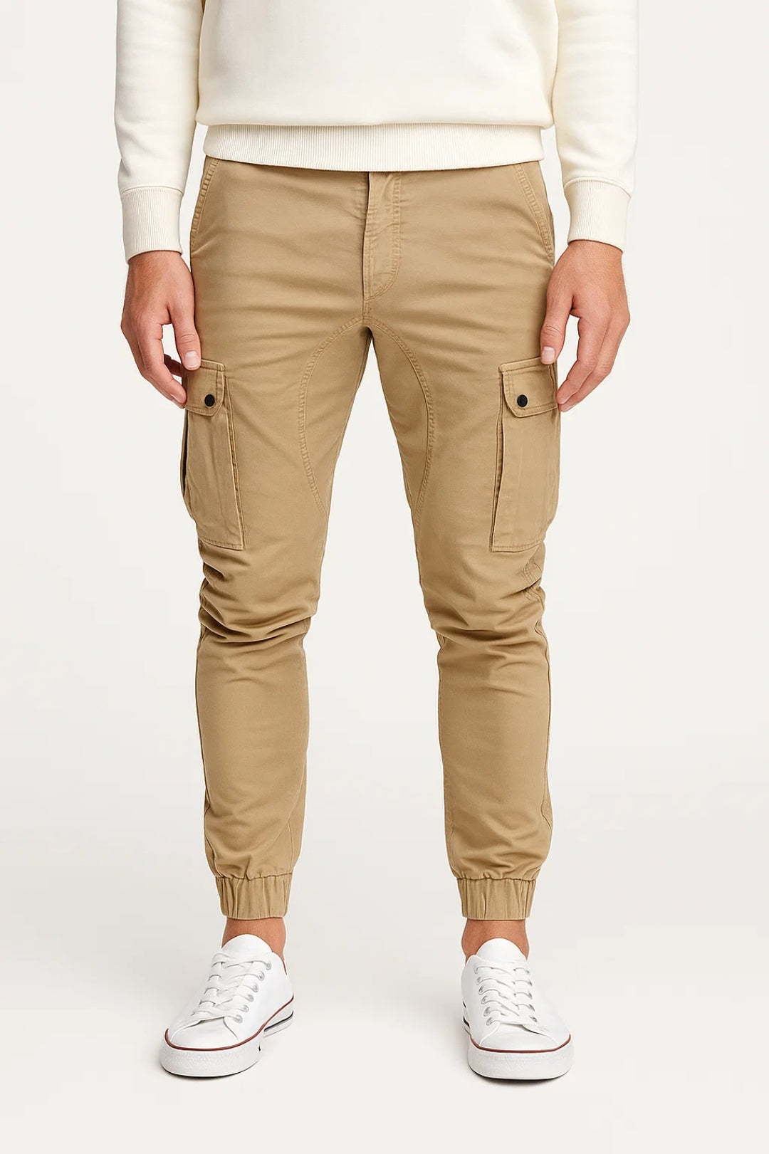 Pantalon Cargo Homme - Coupe Slim Poches Latérales Chevilles | Casual