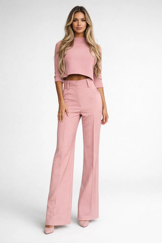 Ensemble Femme - Crop Top et Pantalon Évasé Taille Haute | Chic