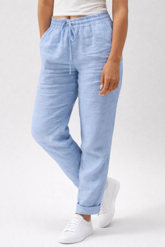 Pantalon Femme - Taille Élastiquée Cordon Coupe Décontractée | Été