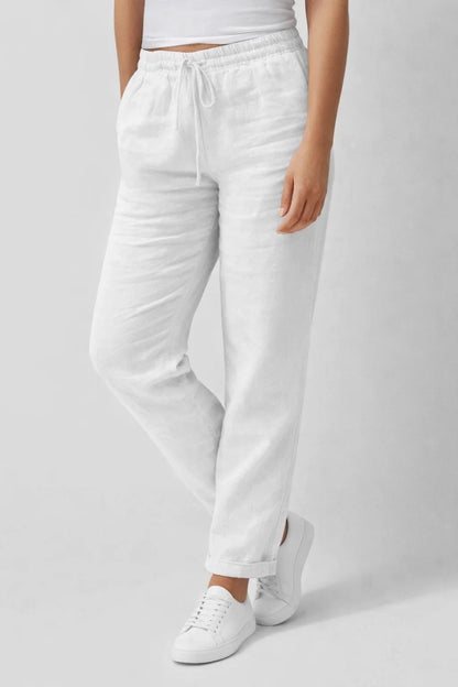 Pantalon Femme - Taille Élastiquée Cordon Coupe Décontractée | Été