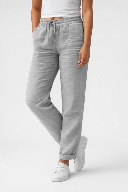 Pantalon Femme - Taille Élastiquée Cordon Coupe Décontractée | Été