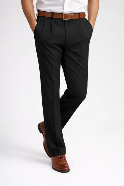 Pantalon Homme - Coupe Classique Pinces Devant Taille Haute | Chic