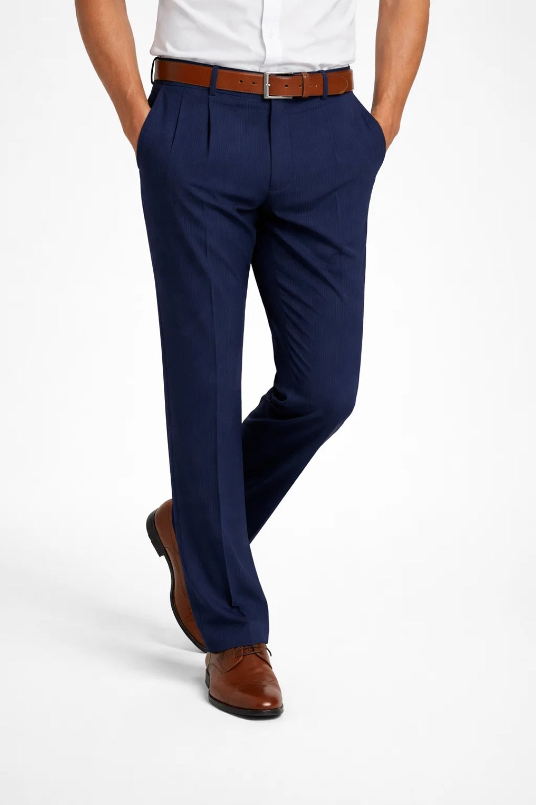 Pantalon Homme - Coupe Classique Pinces Devant Taille Haute | Chic