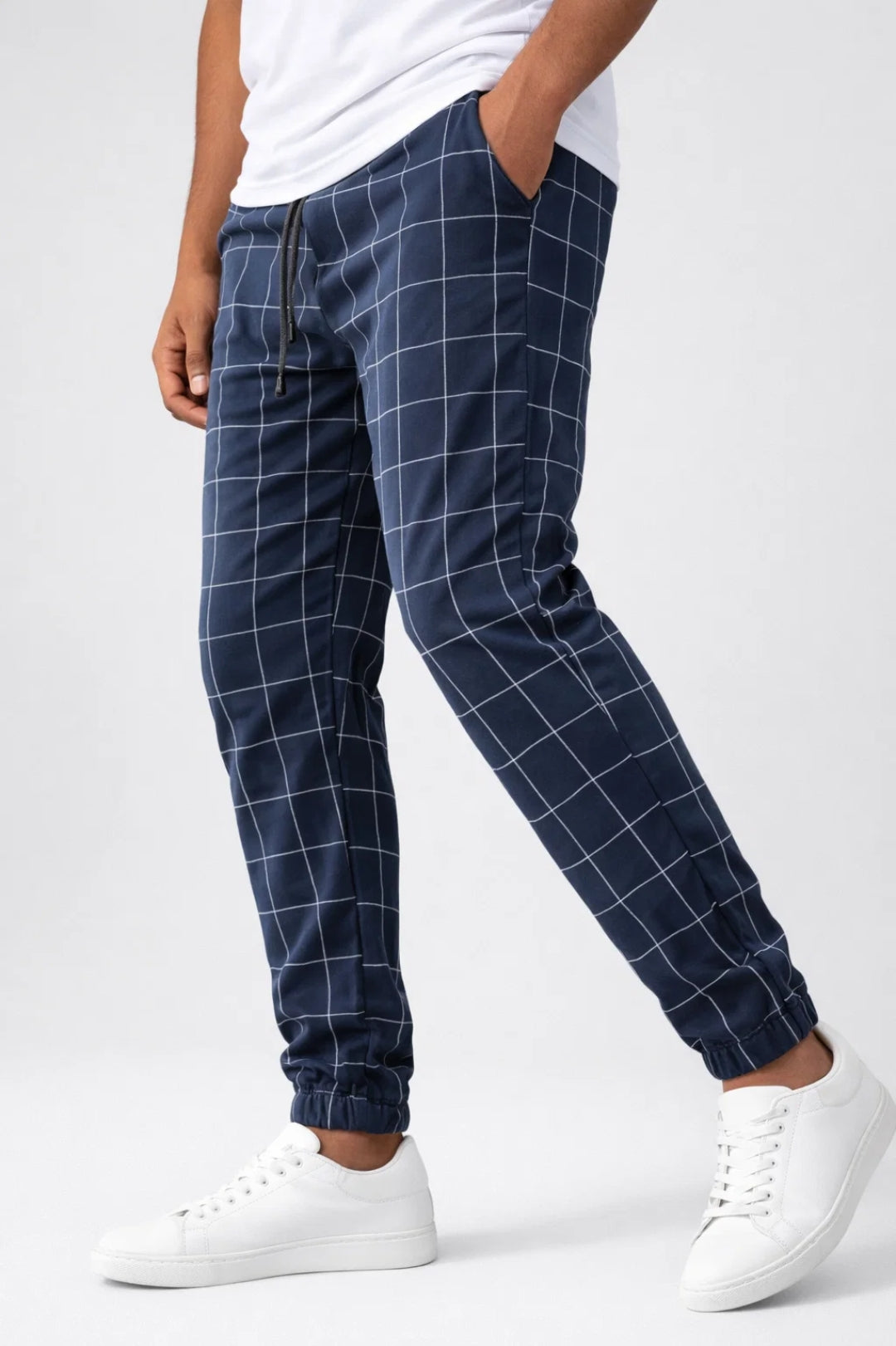 Jogging Homme - Motif Carreaux Taille Élastiquée Chevilles | Casual
