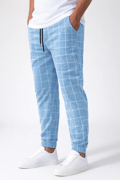 Jogging Homme - Motif Carreaux Taille Élastiquée Chevilles | Casual
