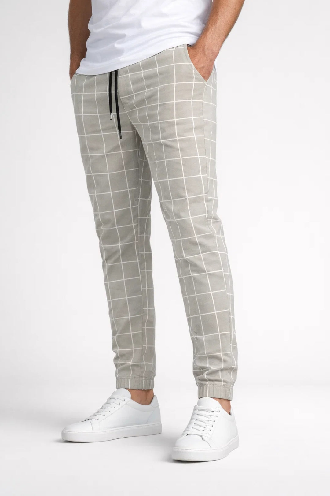 Jogging Homme - Motif Carreaux Taille Élastiquée Chevilles | Casual