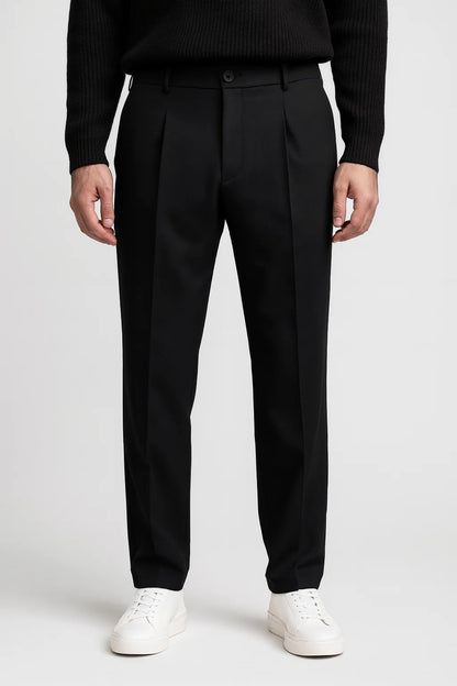 Pantalon Homme - Coupe Droite Plissée Taille Haute | Élégant