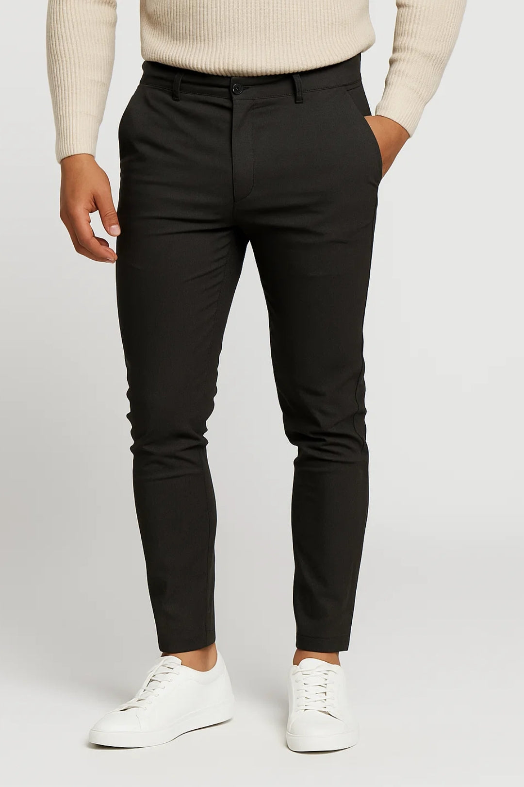 Pantalon Homme - Chino Coupe Slim Taille Semi-Haute Poches | Casual