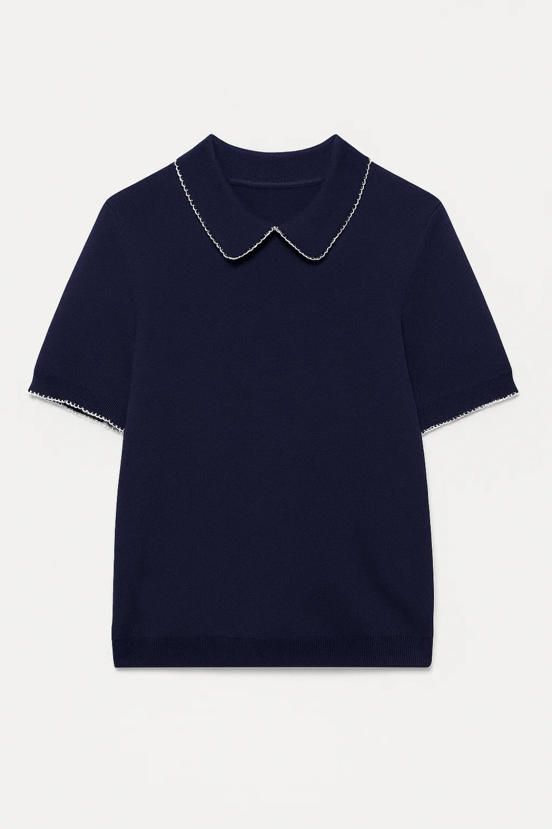 Top Femme - Col Claudine Manches Courtes Tricoté | Chic