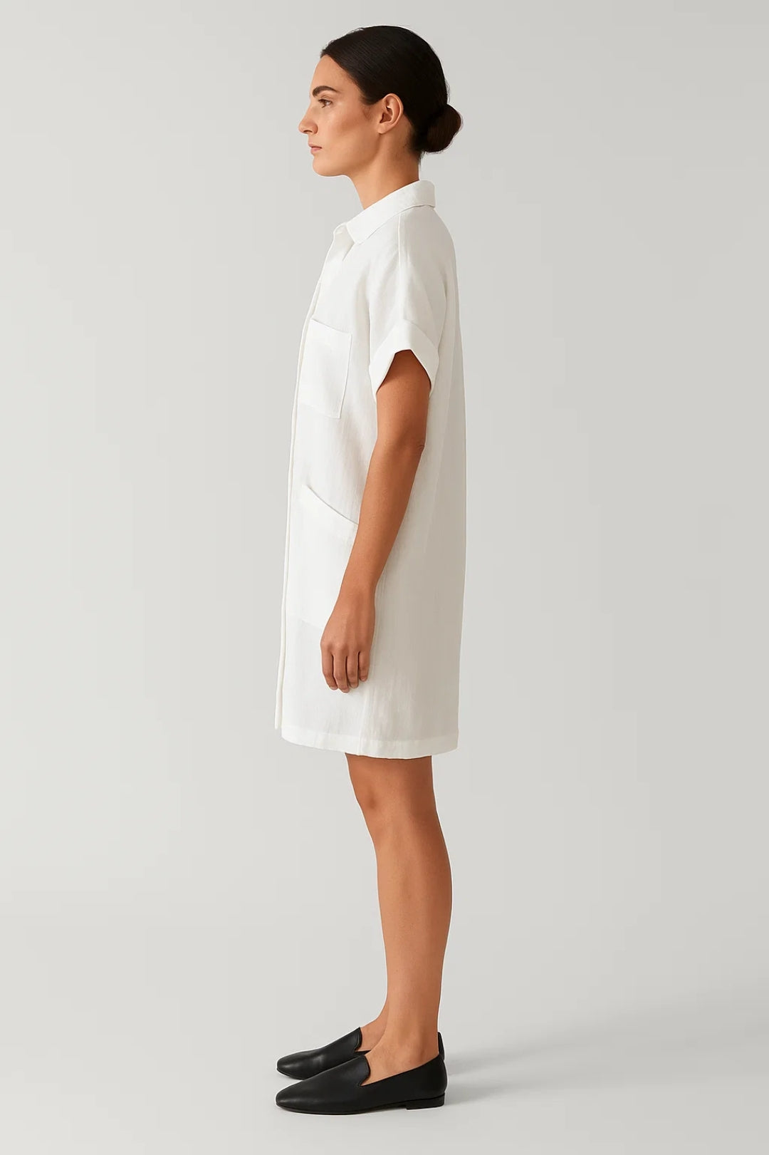 Robe Mini Femme - Chemise Boutonnée Manches Courtes Poches | Été