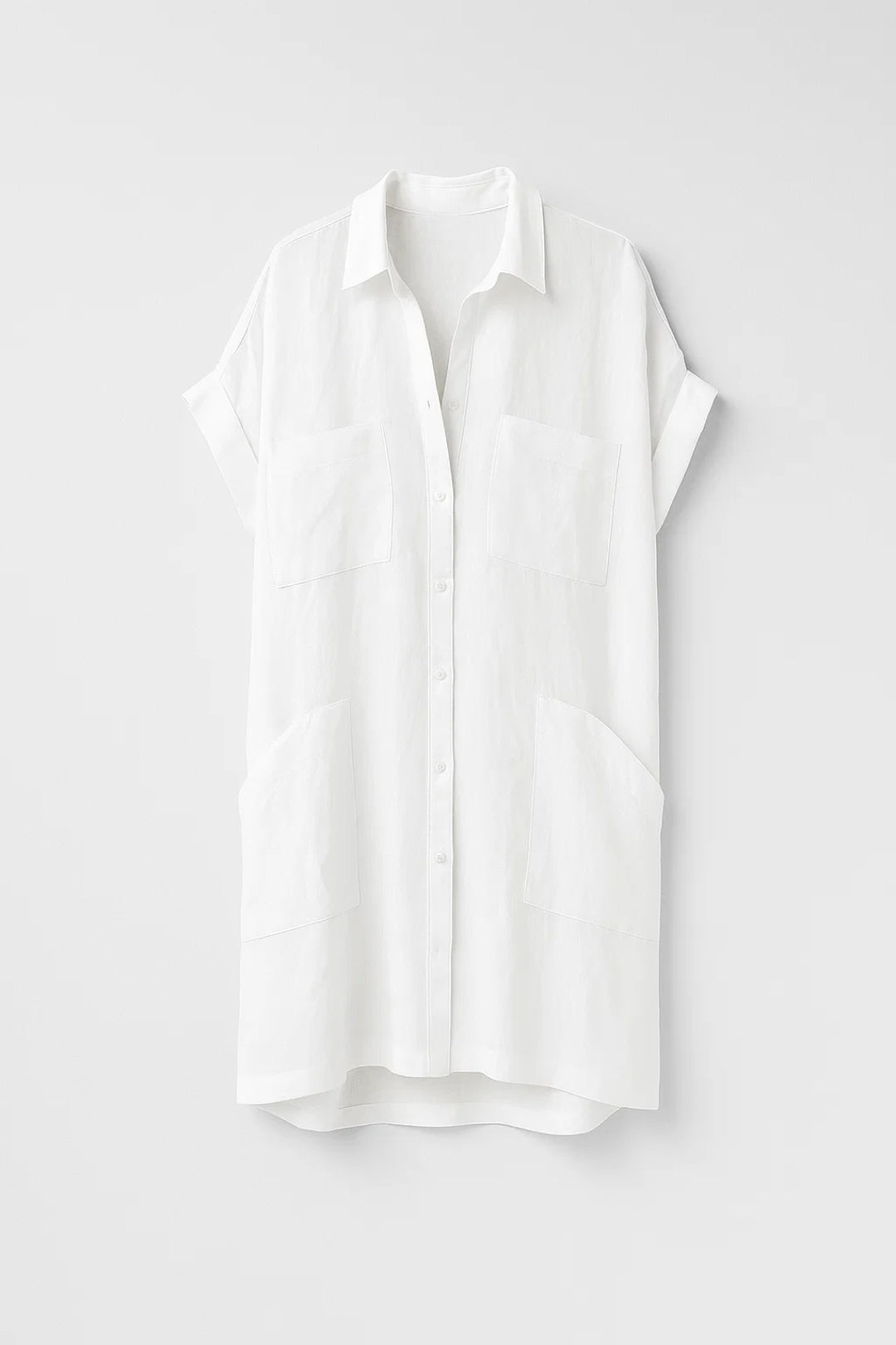 Robe Mini Femme - Chemise Boutonnée Manches Courtes Poches | Été