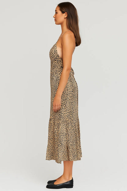 Robe Midi Femme Bretelles Fines - Col V | Imprimé Tendance