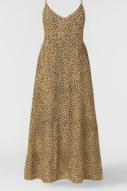 Robe Midi Femme Bretelles Fines - Col V | Imprimé Tendance