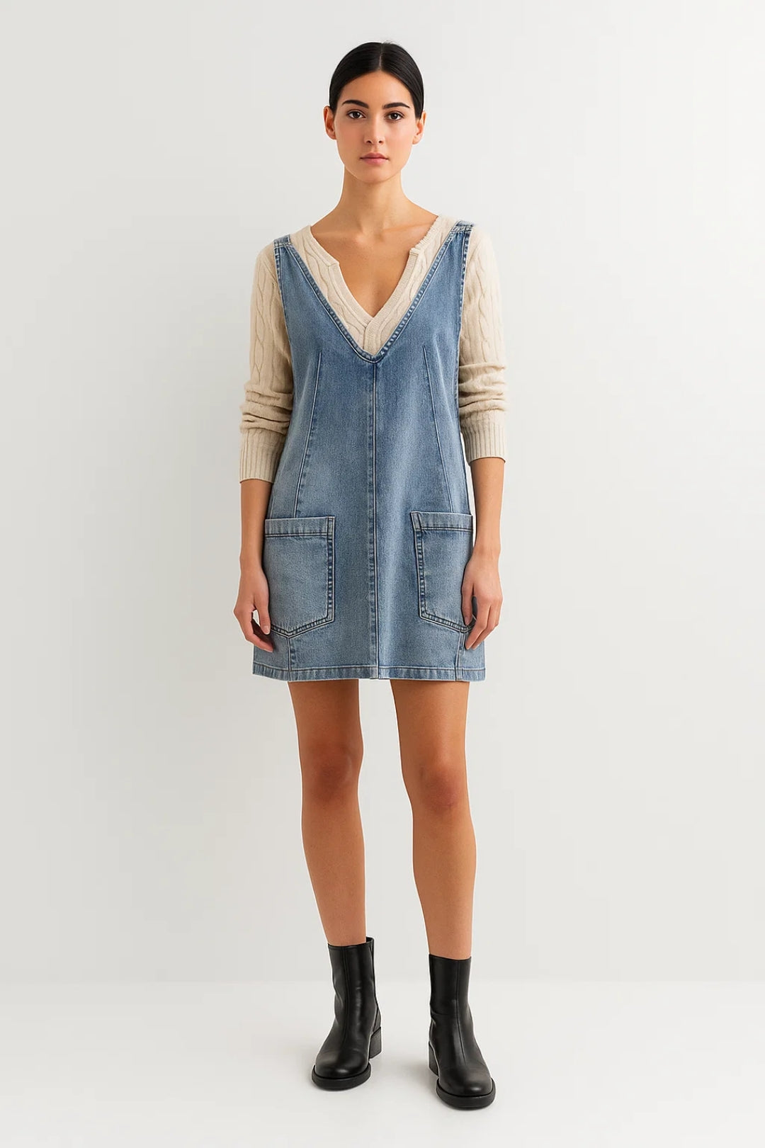 Robe Mini Femme - Sans Bretelles Col V Poches Casual | Été