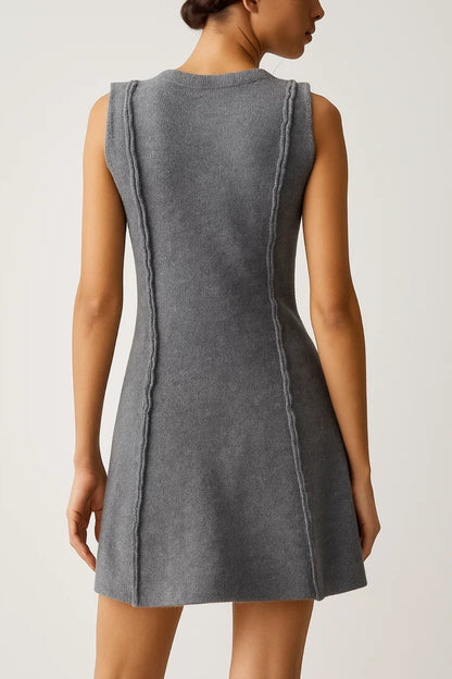 Robe Femme Courte Zippée - Sans Manches | Coupe Évasée