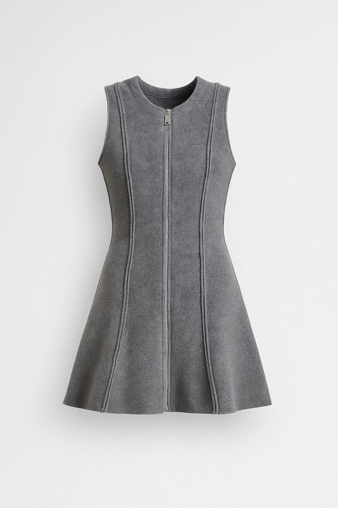 Robe Femme Courte Zippée - Sans Manches | Coupe Évasée