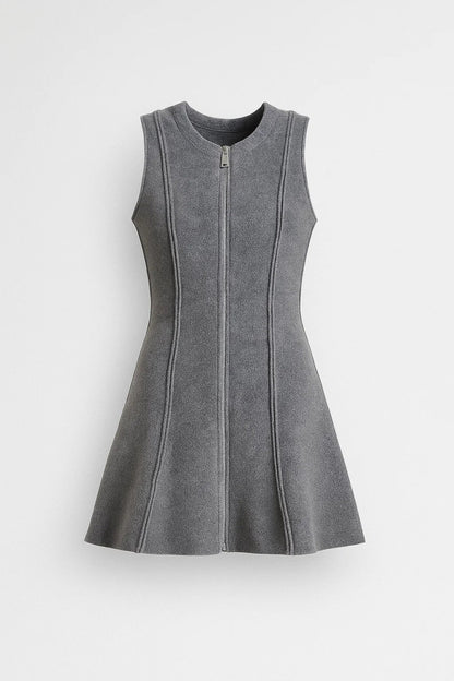 Robe Femme Courte Zippée - Sans Manches | Coupe Évasée