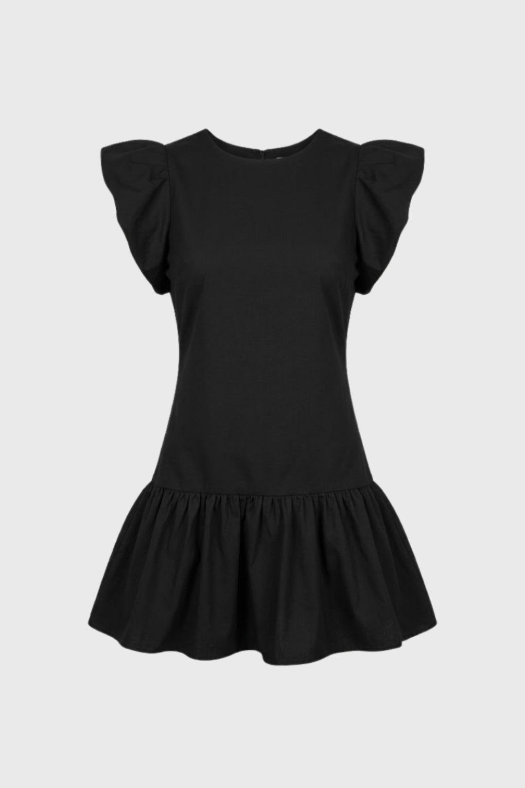 Robe Femme Mini - Manches Bouffantes Ourlet Ballon Col Rond