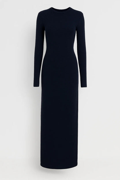 Robe Maxi Femme - Moulante à Manches Longues Col Rond | Chic