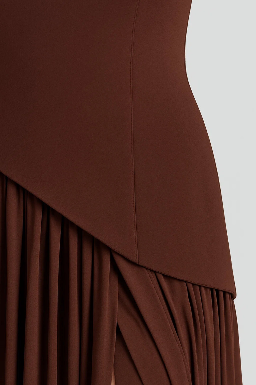 Robe Maxi Femme - Bustier Plissé Fendue Écharpe | Élégante