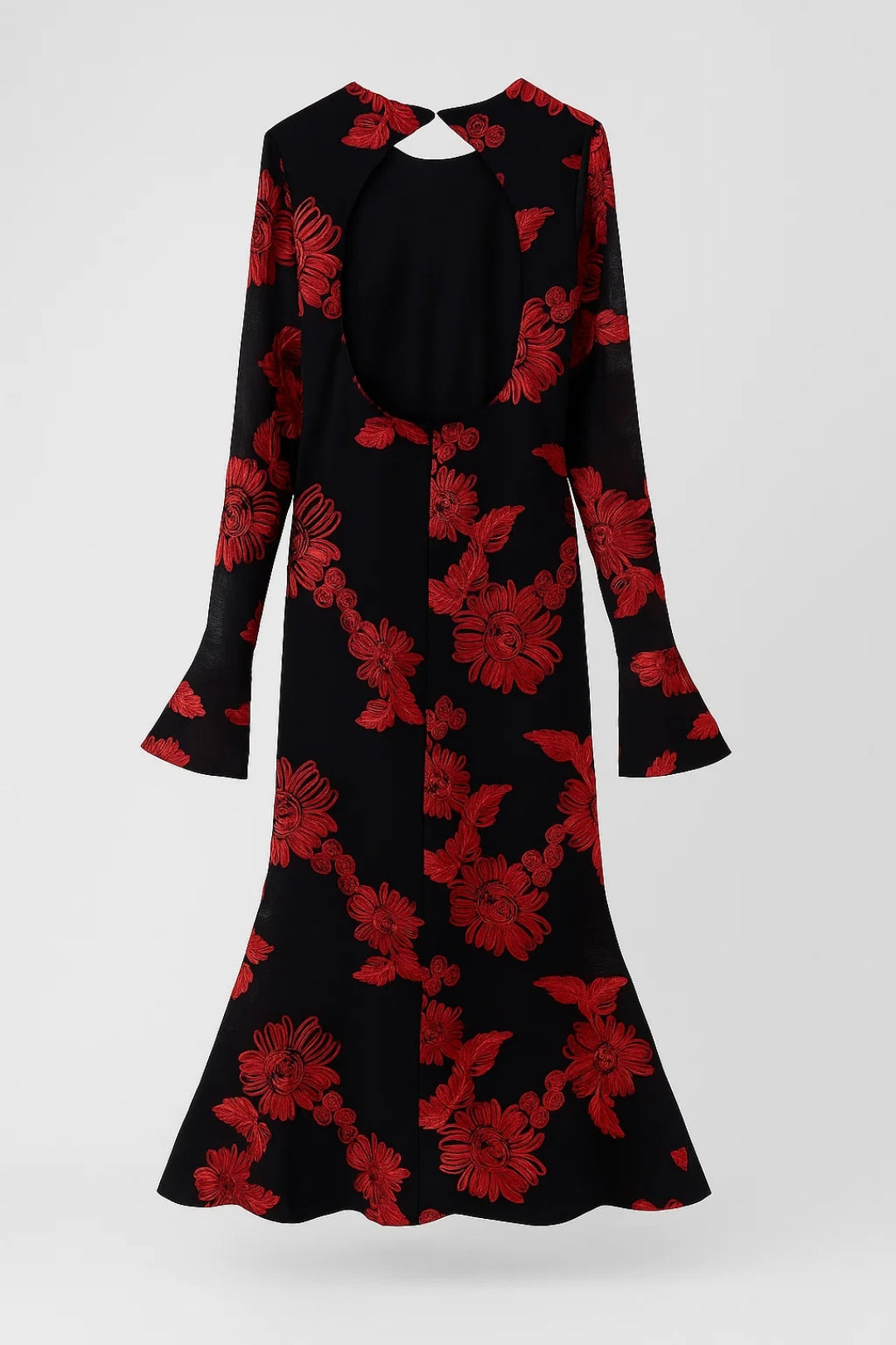 Robe Midi Femme - Manches Longues Fleurie Évasée | Élégante