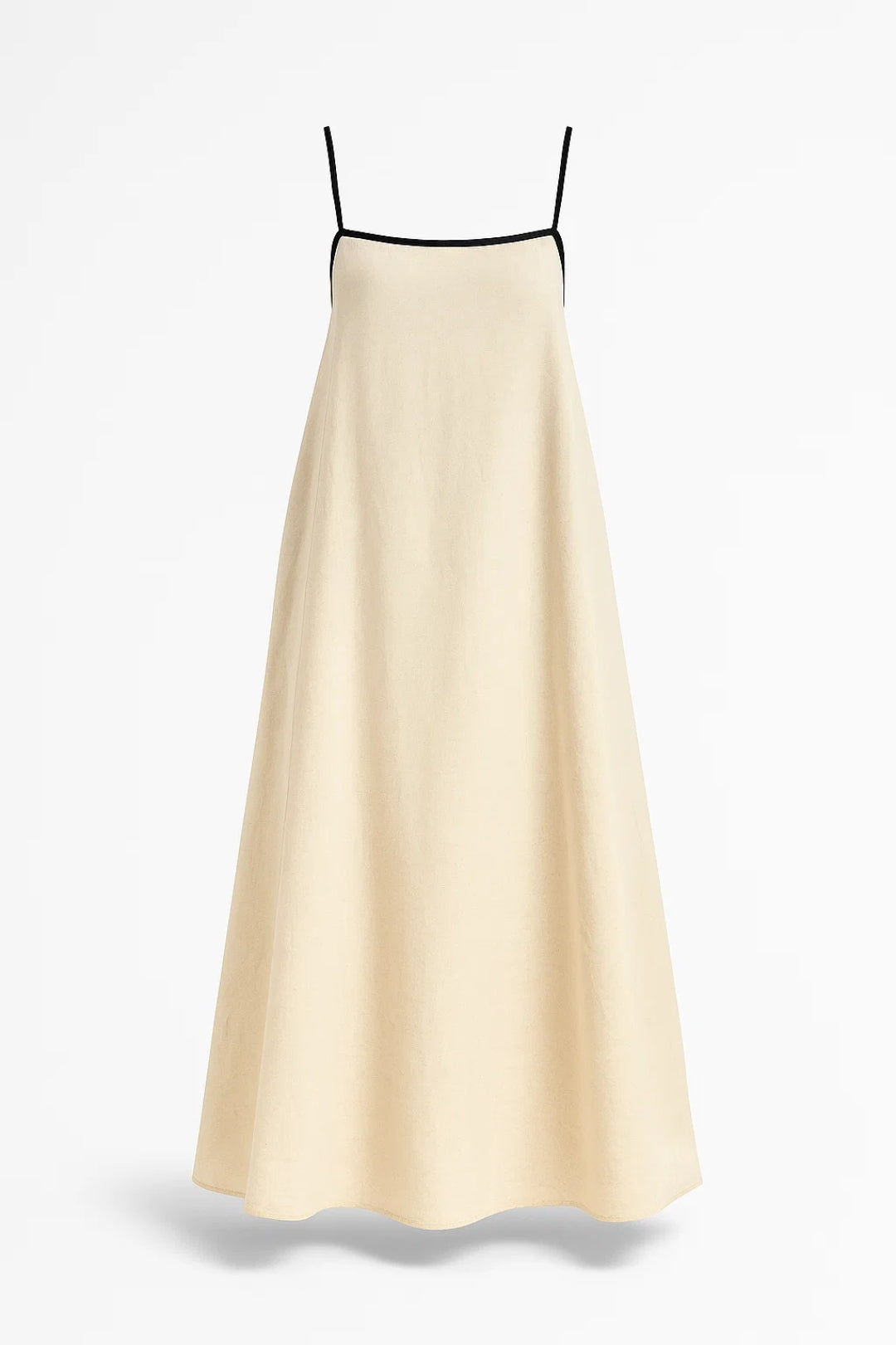 Robe Maxi Femme - Bretelles Fines Trapèze Bordures Contrastantes | Été
