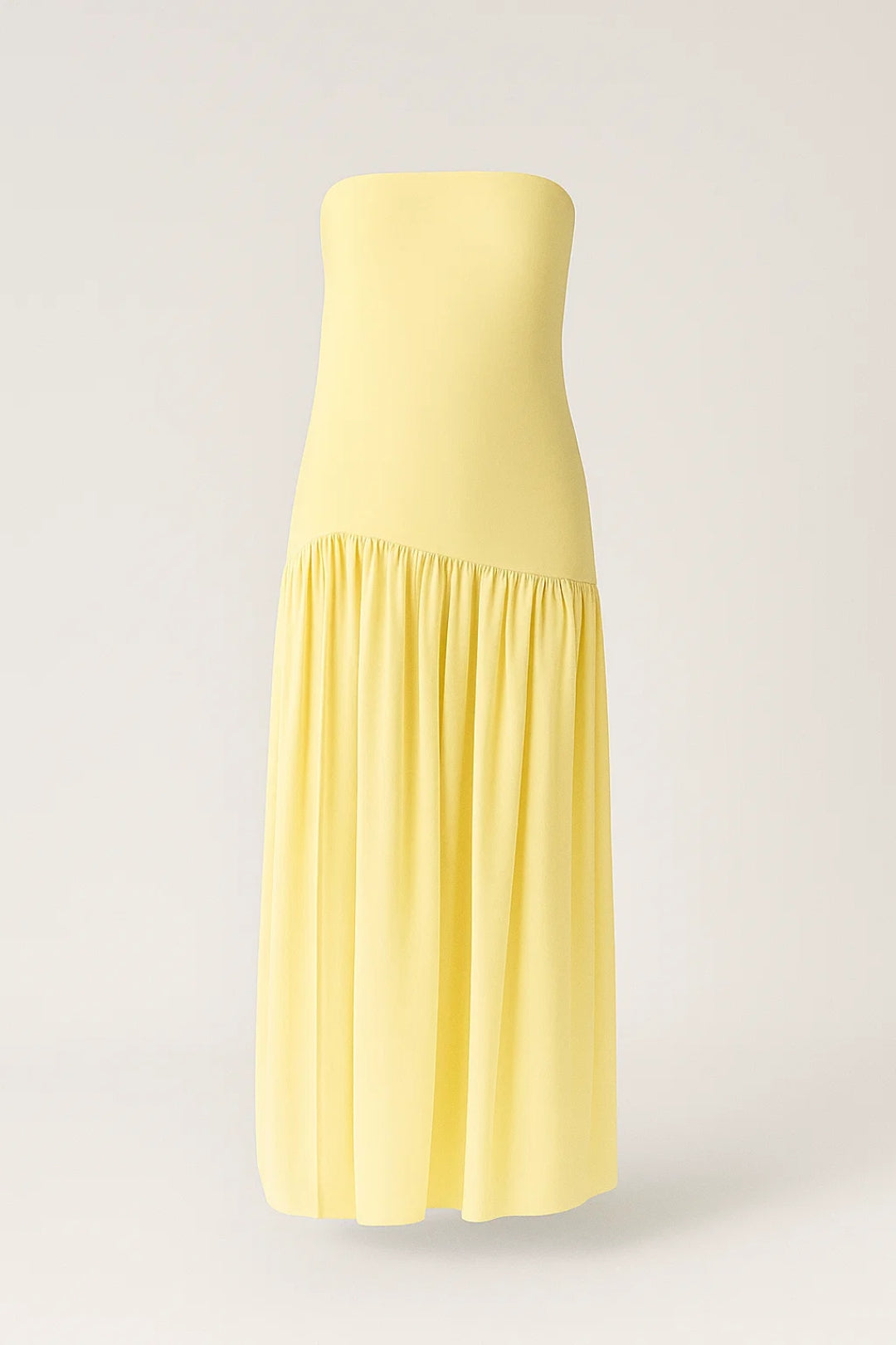 Robe Maxi Femme - Bustier Droit Sans Bretelles Jupe Froncée | Été