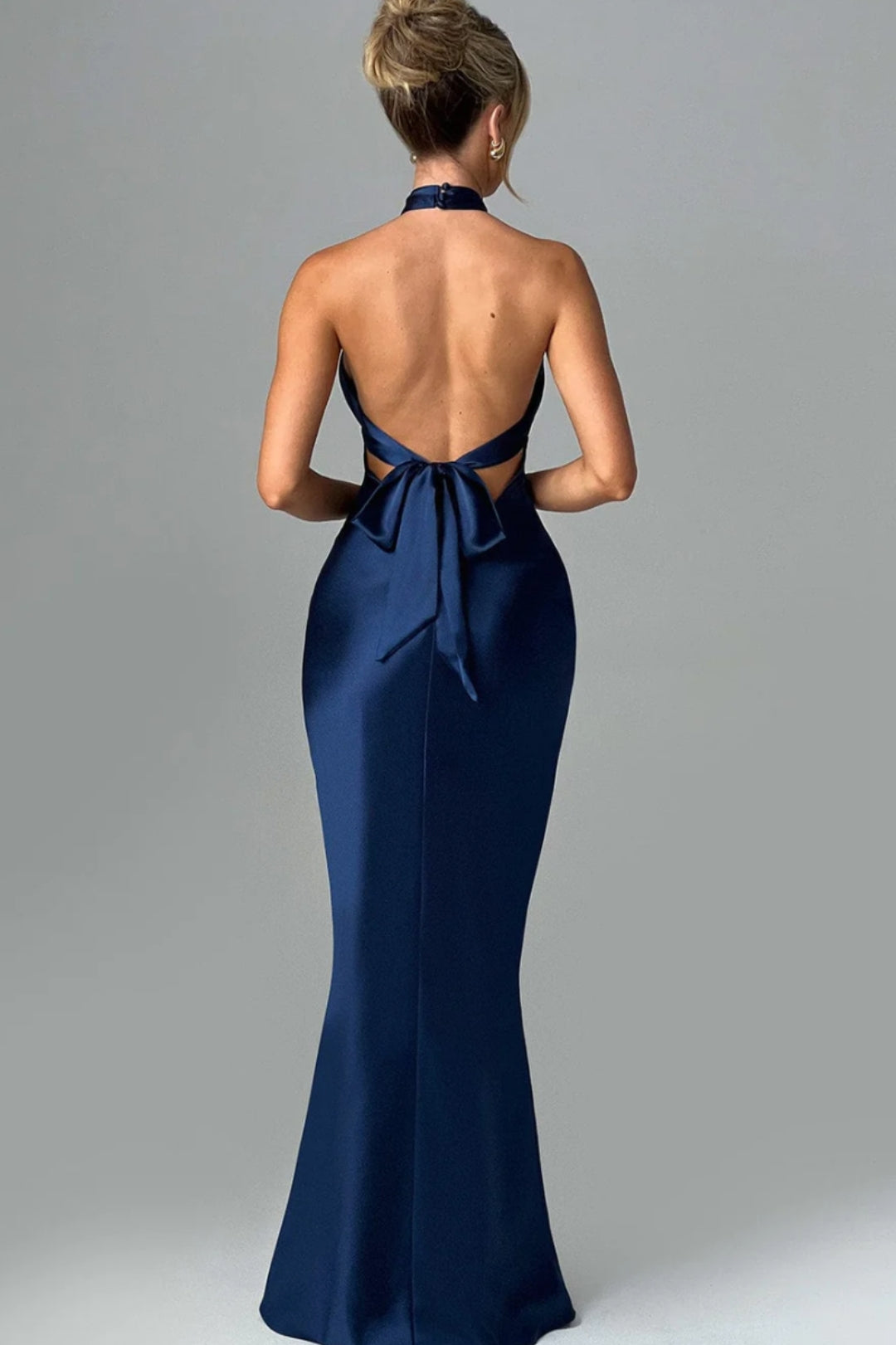 Robe Maxi Femme - Halter Croisé Dos Nu Coupe Sirène | Soirée