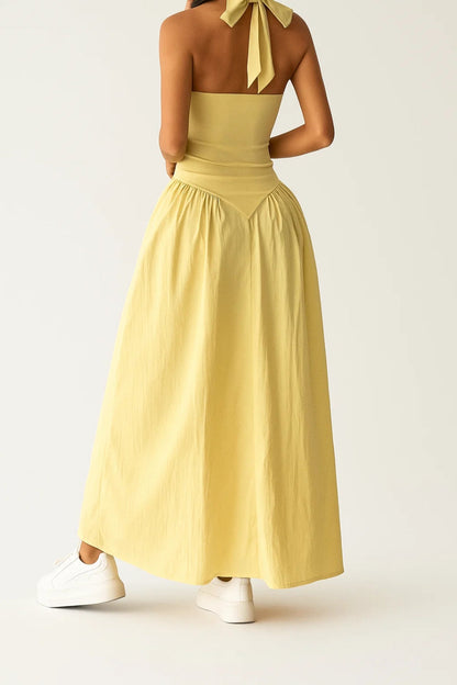 Robe Maxi Femme - Dos Nageur Buste Ajusté Jupe Ample | Casual
