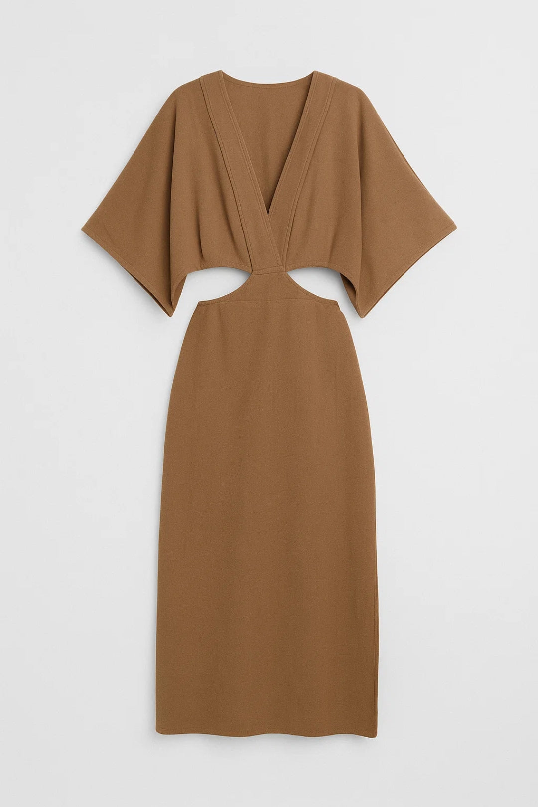 Robe Maxi Femme - Cut-out Taille avec Col V Profond | Moderne